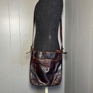 Leather Jack Georges Voyager Buffalo Brown Crossbody Bag Purse Boho Chic